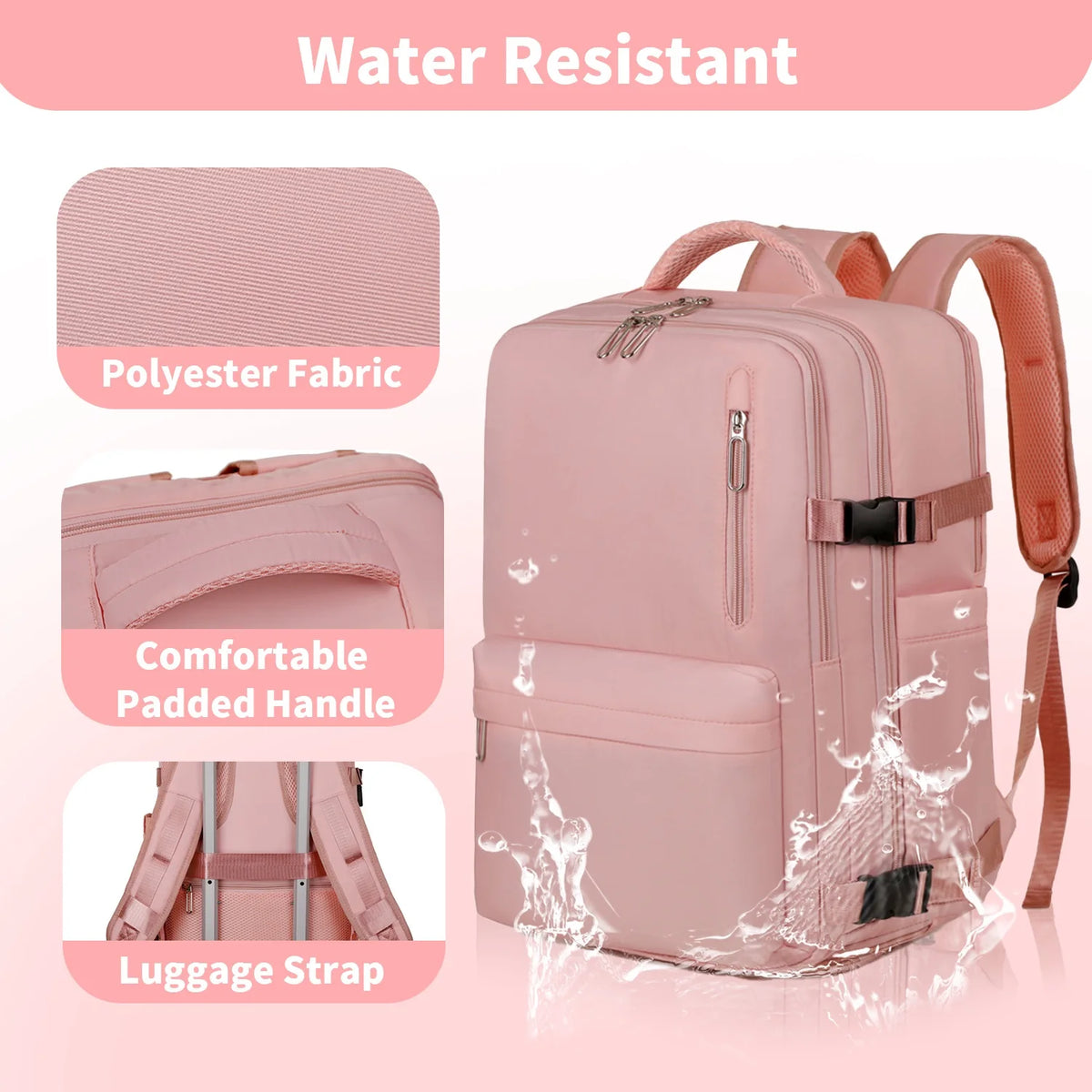 Large Capacity Travel Backpack With Laptop Compartment And Usb Port