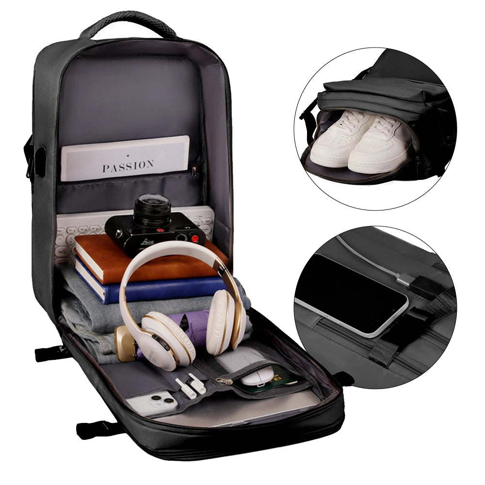 Large Capacity Travel Backpack With Laptop Compartment And Usb Port