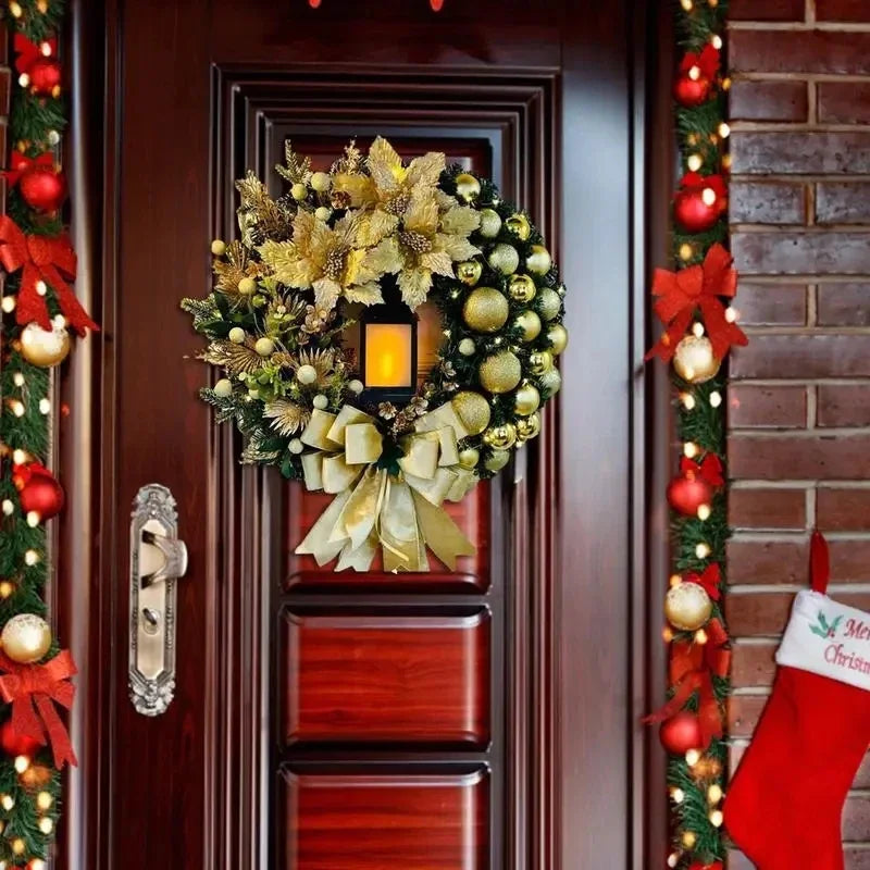 Christmas Wreath With Lights For Front Door Holiday Decor