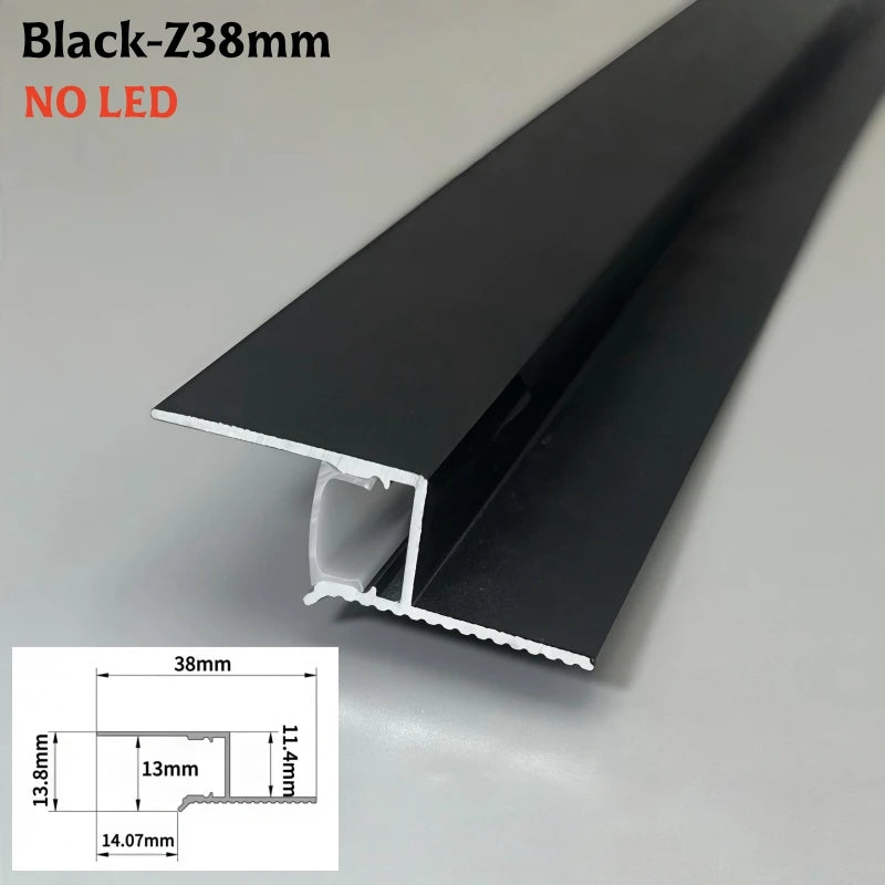 1M Ultra Narrow Shadow Gap LED Aluminum Profile Recessed Ceiling Edge Backlight Channel Top Corner Drywall Decor Bar Strip Light