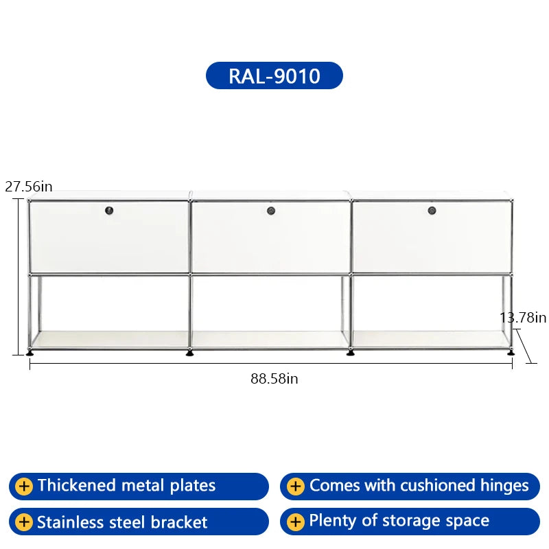 Bigcityfur Modern Metal TV Stand With Corner Storage And Display Shelf