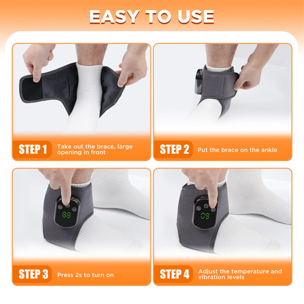 Hailicare Electric Heating Foot Ankle Massager Vibration Wrap Support