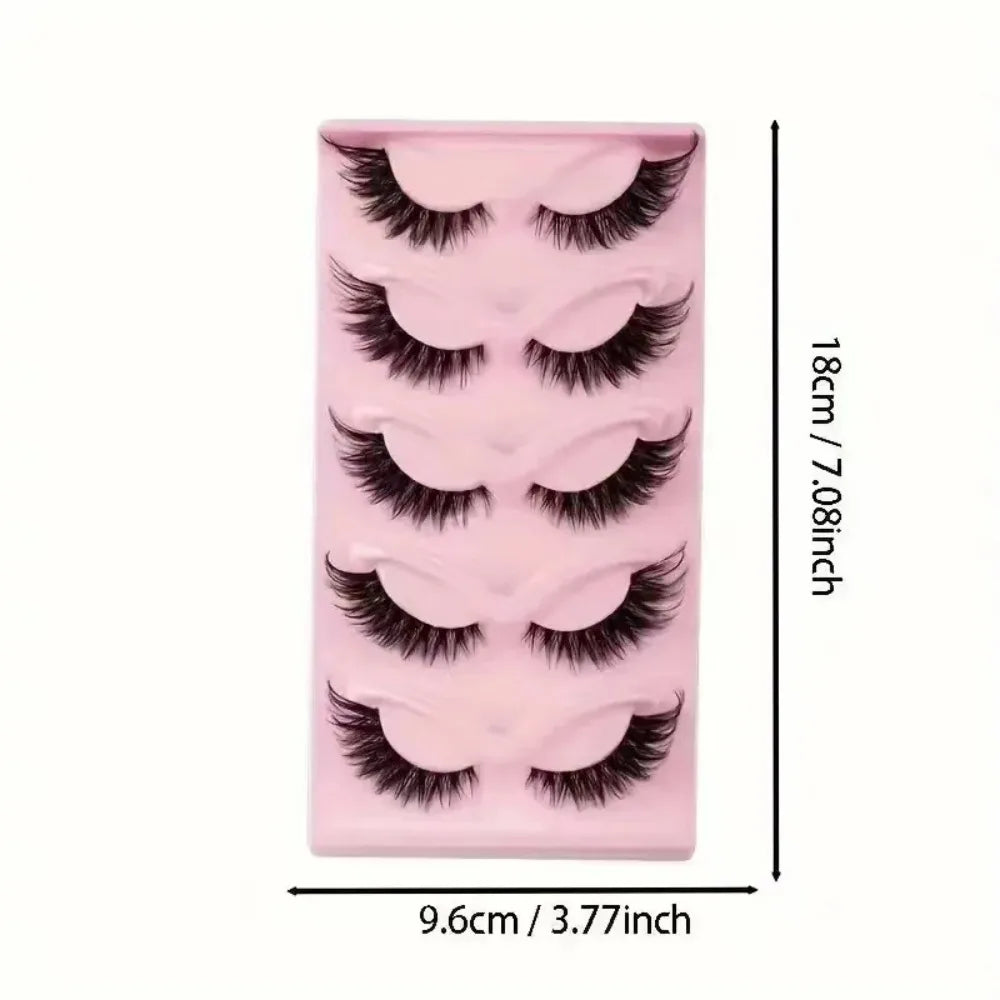 Hot Selling 5 Pairs Cat Eye False Eyelashes Natural Look Wispy Lashes for Daily Eye Makeup