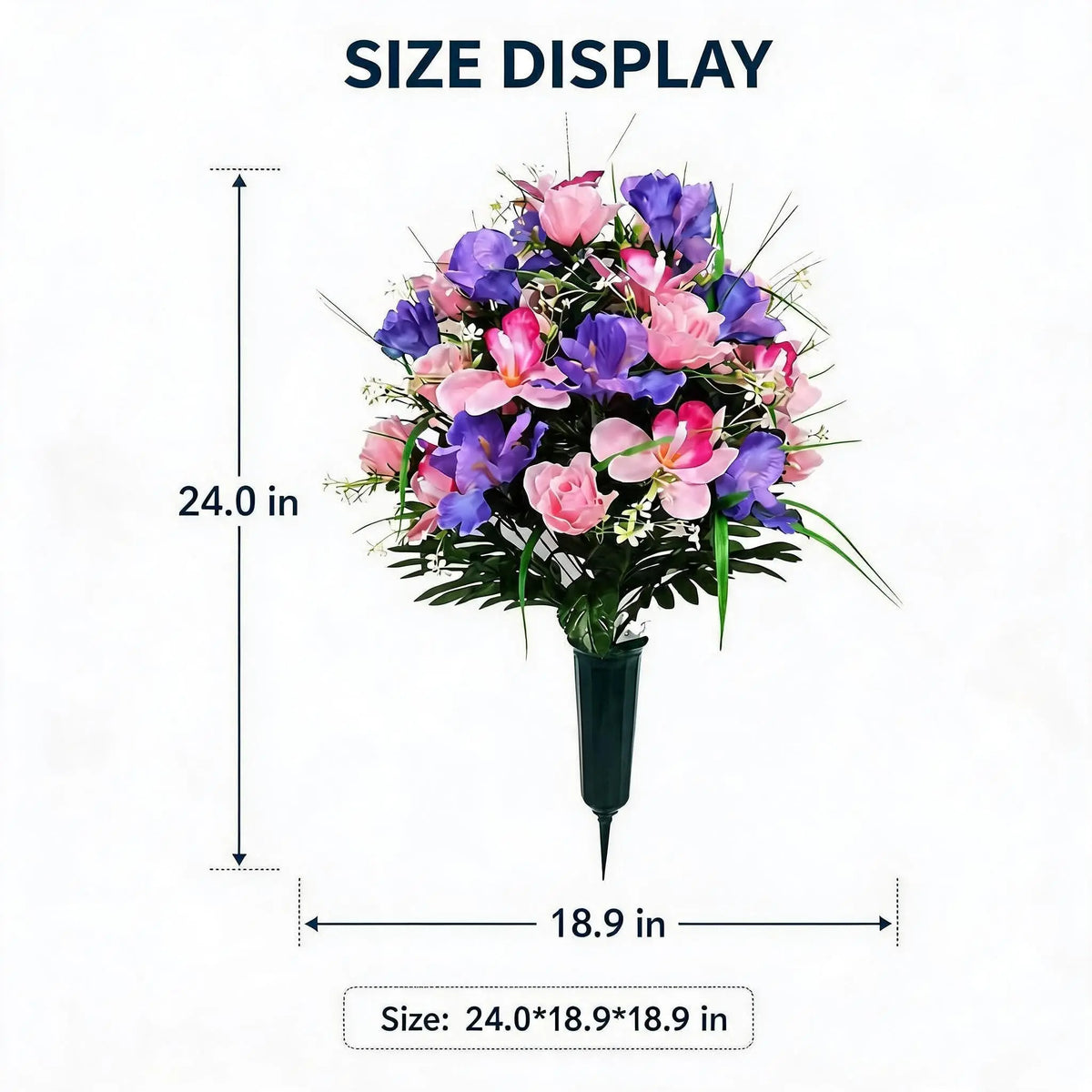 Artificial Cemetery Flowers for Grave Decorations, Iris