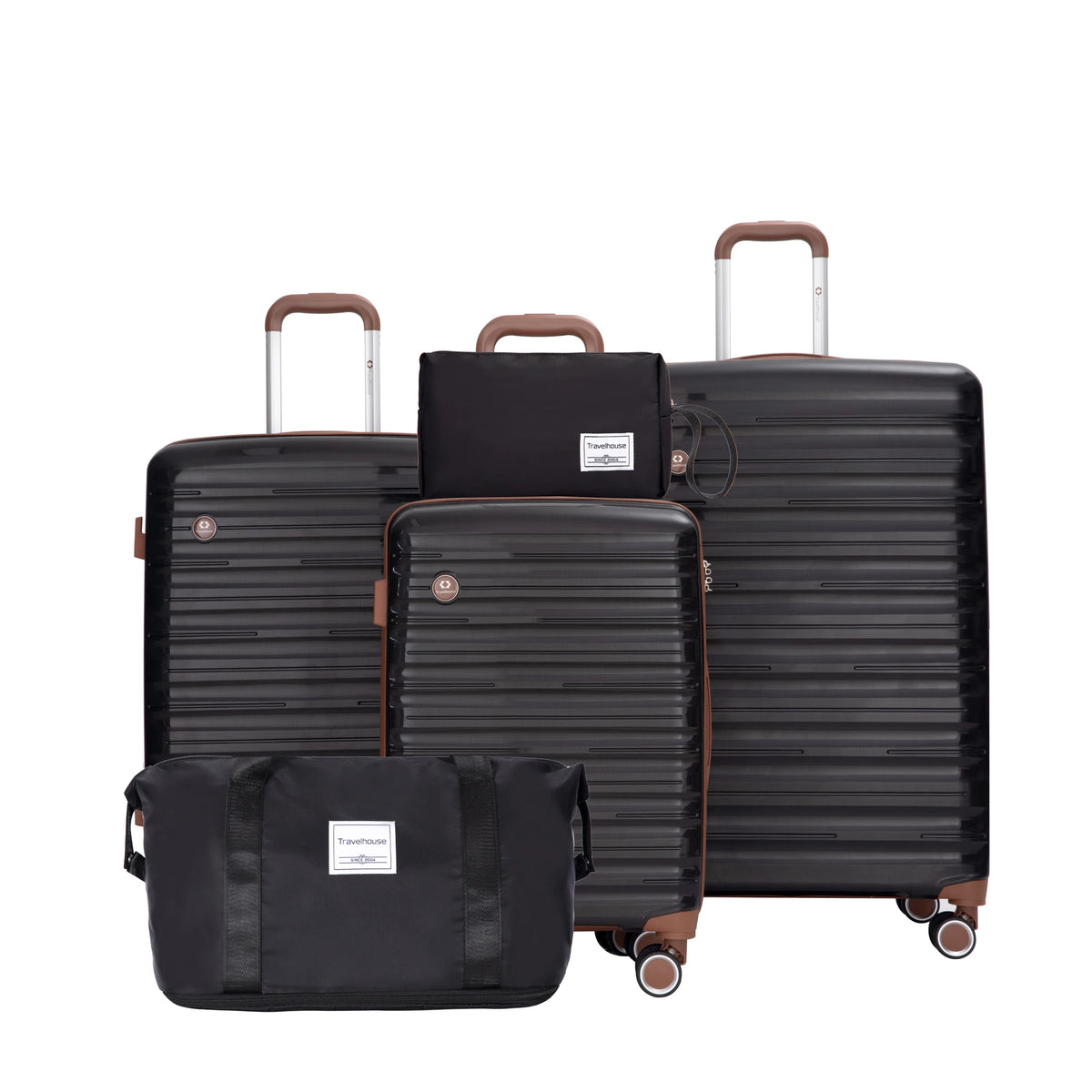 Travelhouse Five Piece Spinner Luggage Set With Tsa Lock