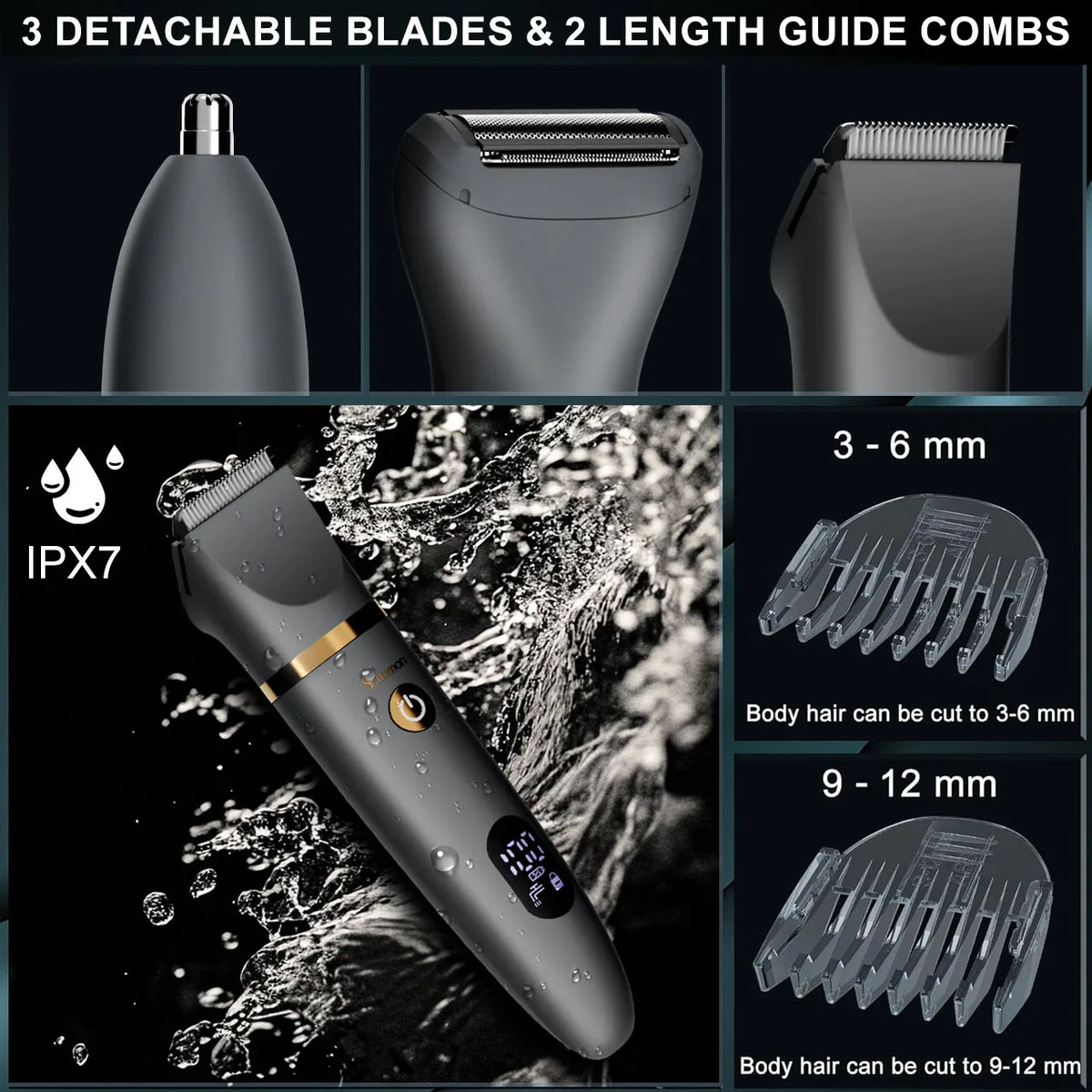 Scttomon Rechargeable Grooming Kit With LED Display And Stand