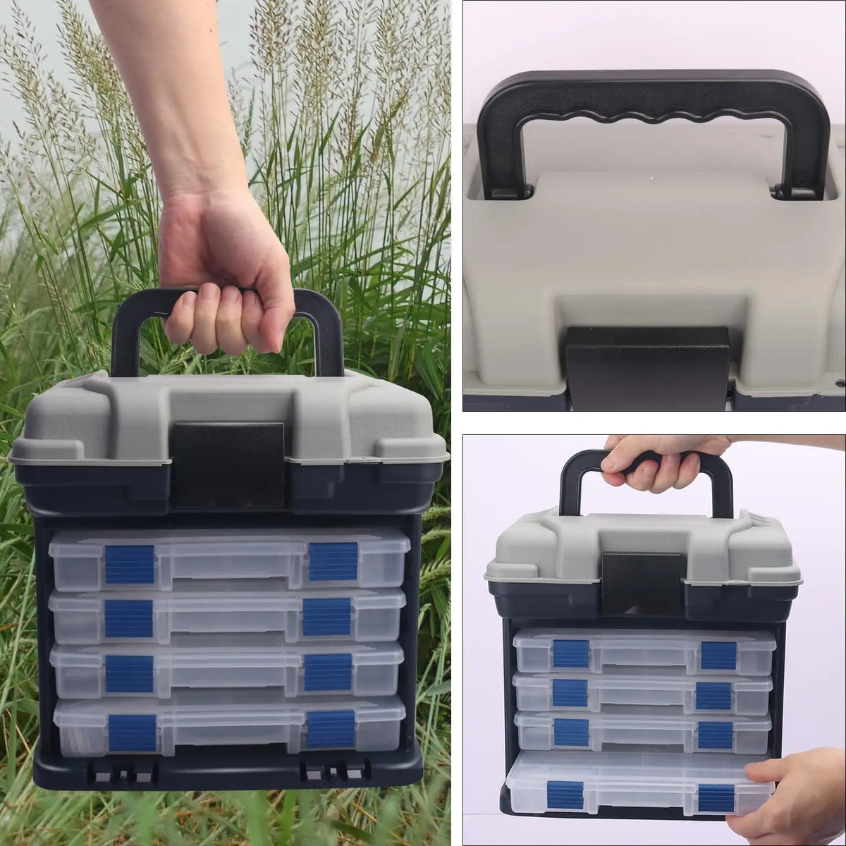 Zoe Portable Fishing Tackle Box Kit With Pliers And Lures