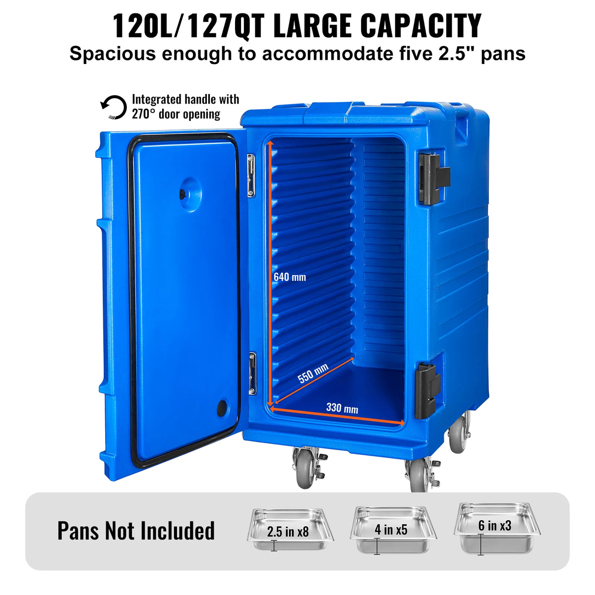 Vevor Commercial Insulated Front Loading Food Pan Carrier
