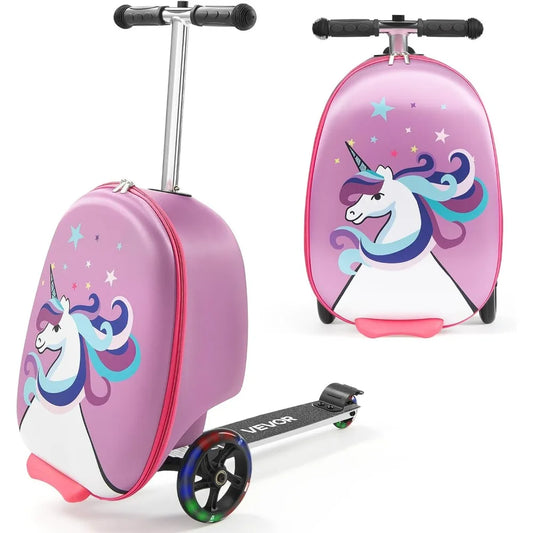 VEVOR Kids Ride On Scooter Suitcase With Flashing Wheels