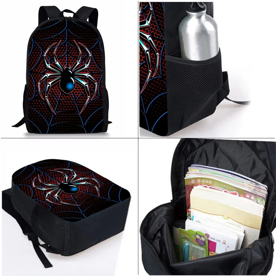 Spider Pattern 3D Cartoon School Backpack For Children