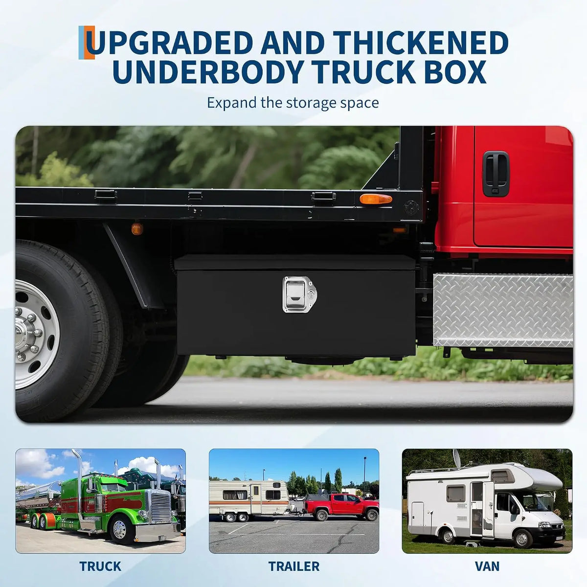 Garvee Diamond Plate Steel Truck Bed Tool Storage Box