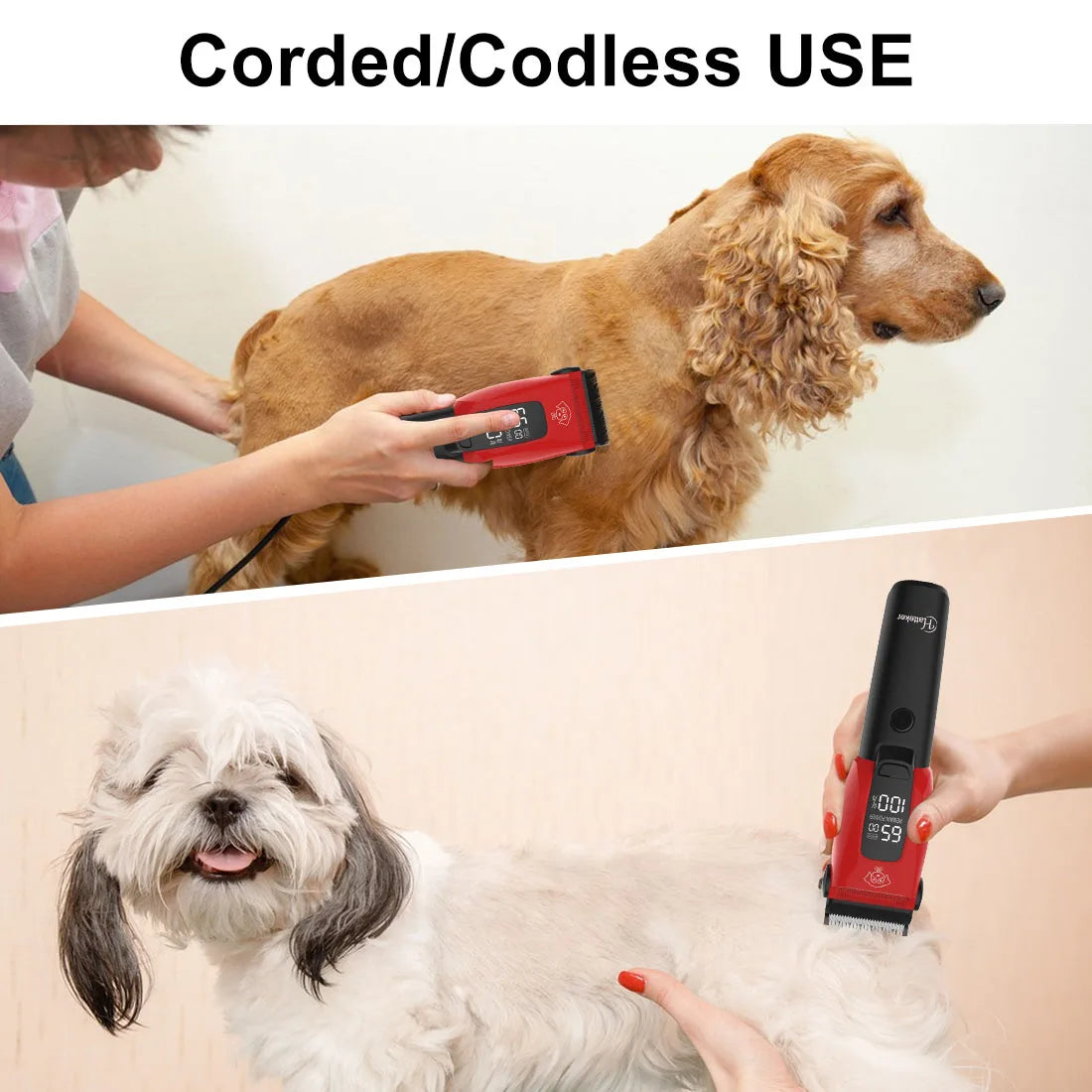 Hatteker Electric Pet Hair Clipper With Adjustable Stainless Steel Blades