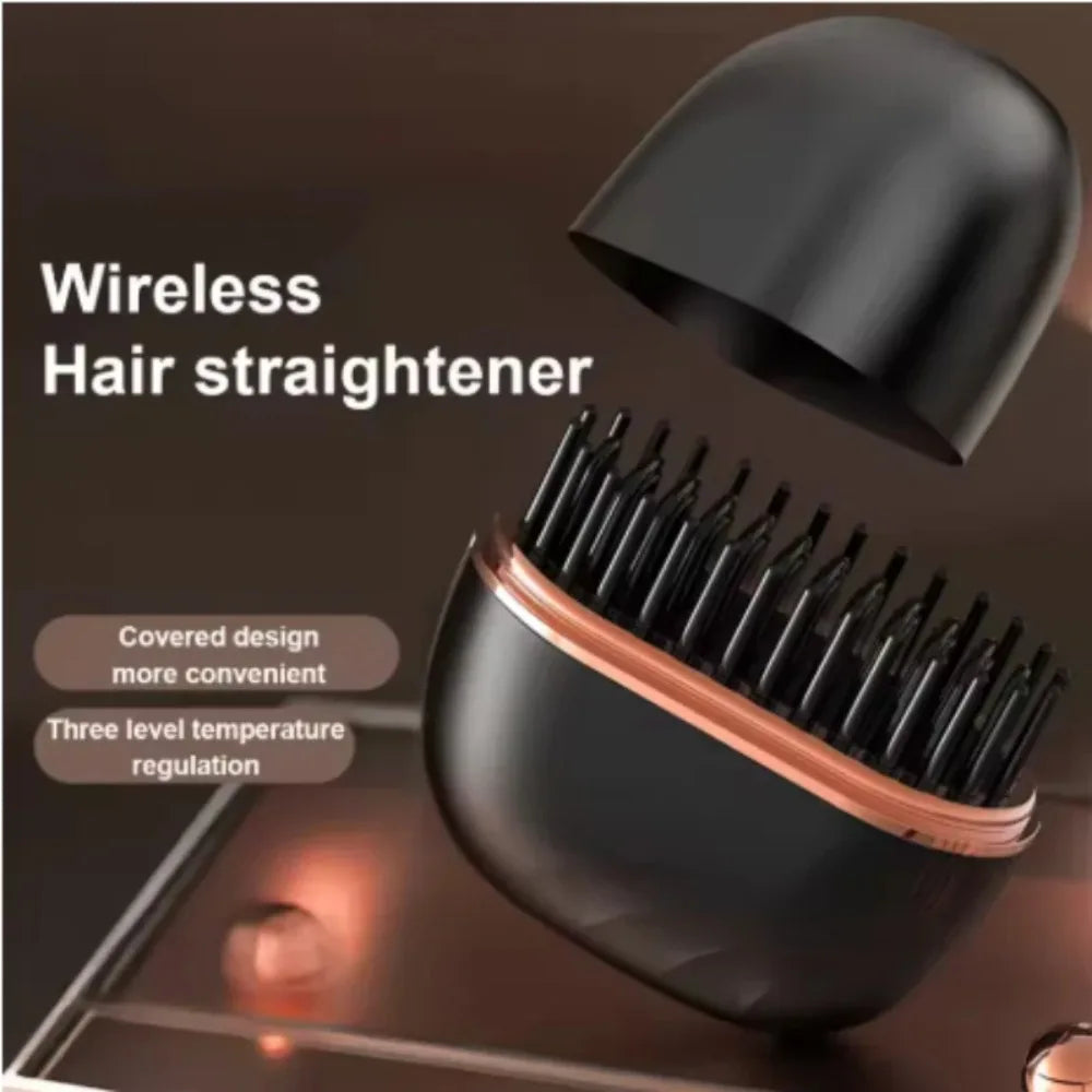 Zimir Rechargeable Ionic Hair Straightener Brush Portable Travel Styling Tool