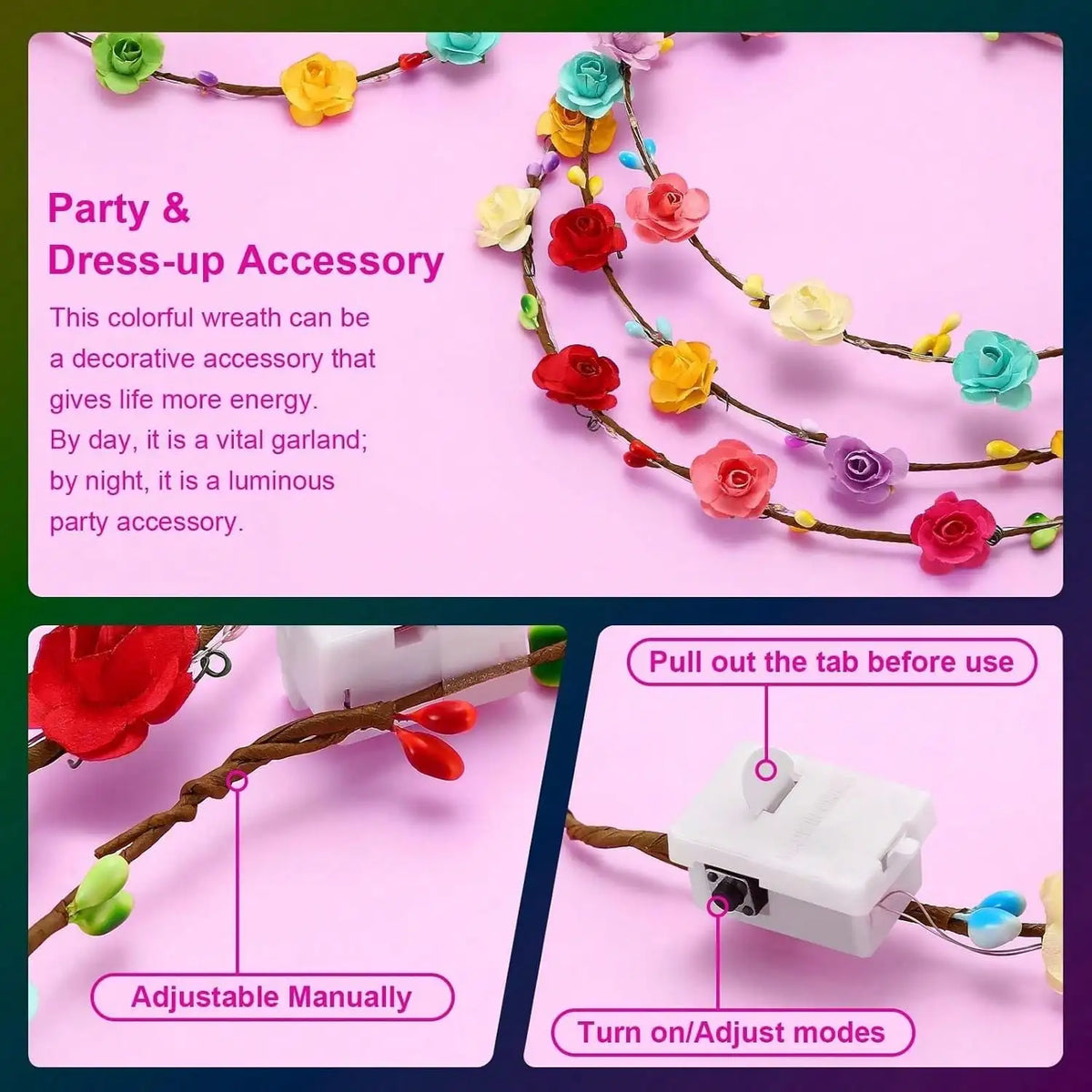 Premium LED Flower Crown Headband For Special Events