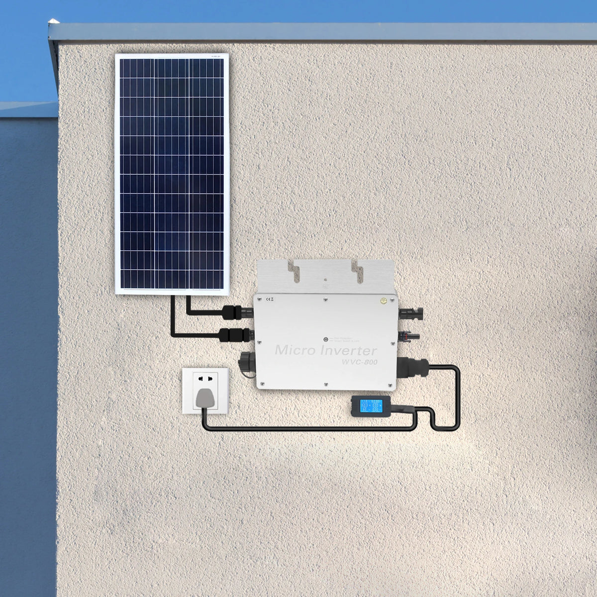 800W Solar Power Inverter US Standard LCD Display Smooth Edge High Security Easy Install for Renewable Energy Systems