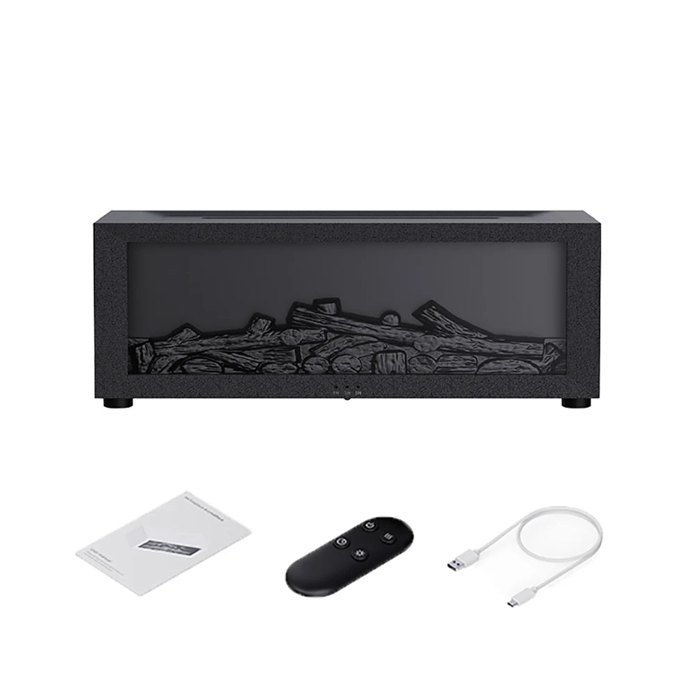 Silent Flame Aromatherapy Diffuser With Led Light And Usb Remote Control