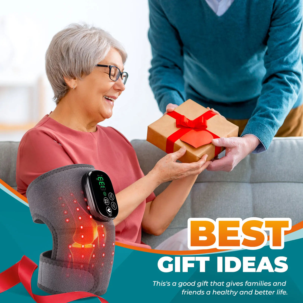 Hailicare Rechargeable Red Light Heating Knee Brace