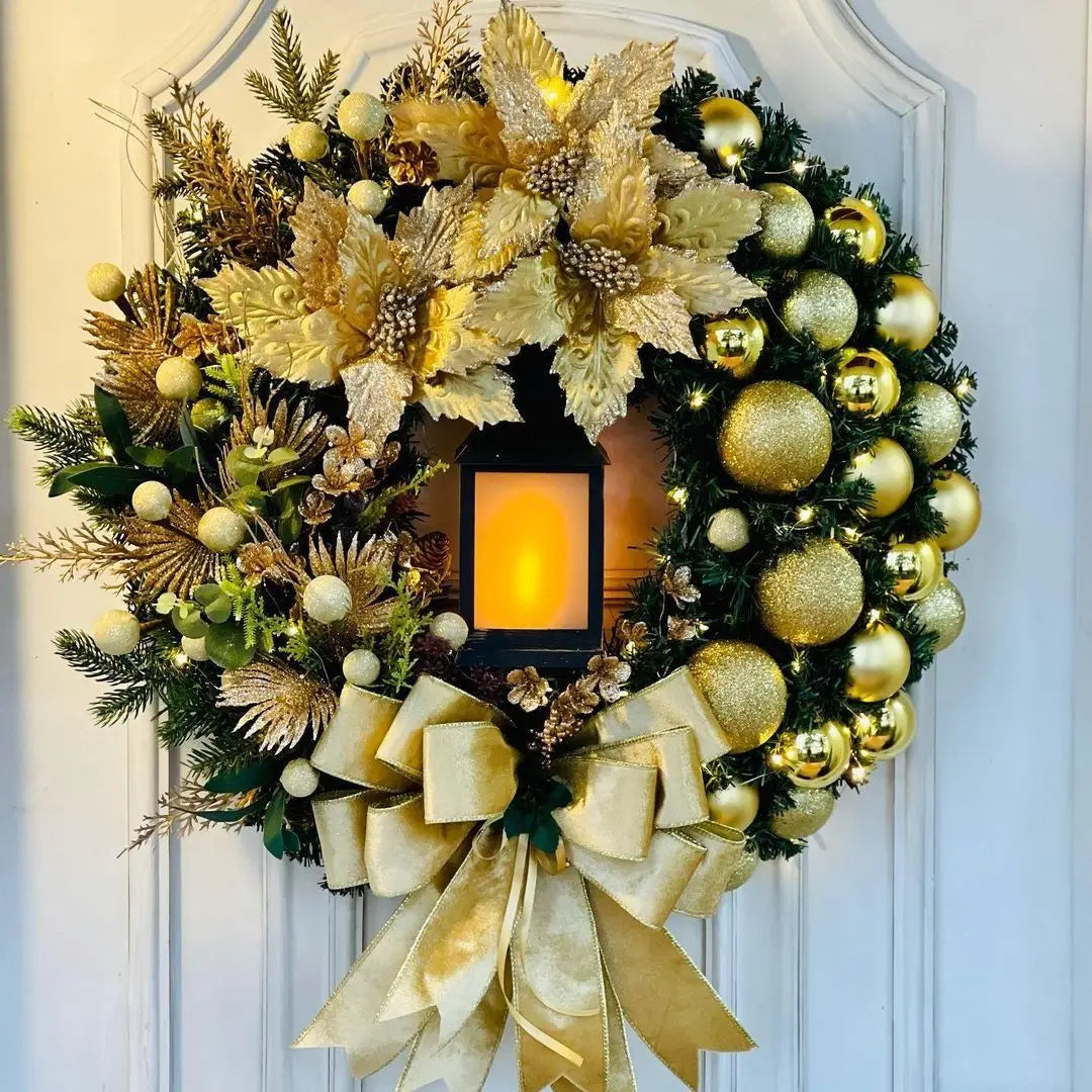 Christmas Wreath With Lights For Front Door Holiday Decor