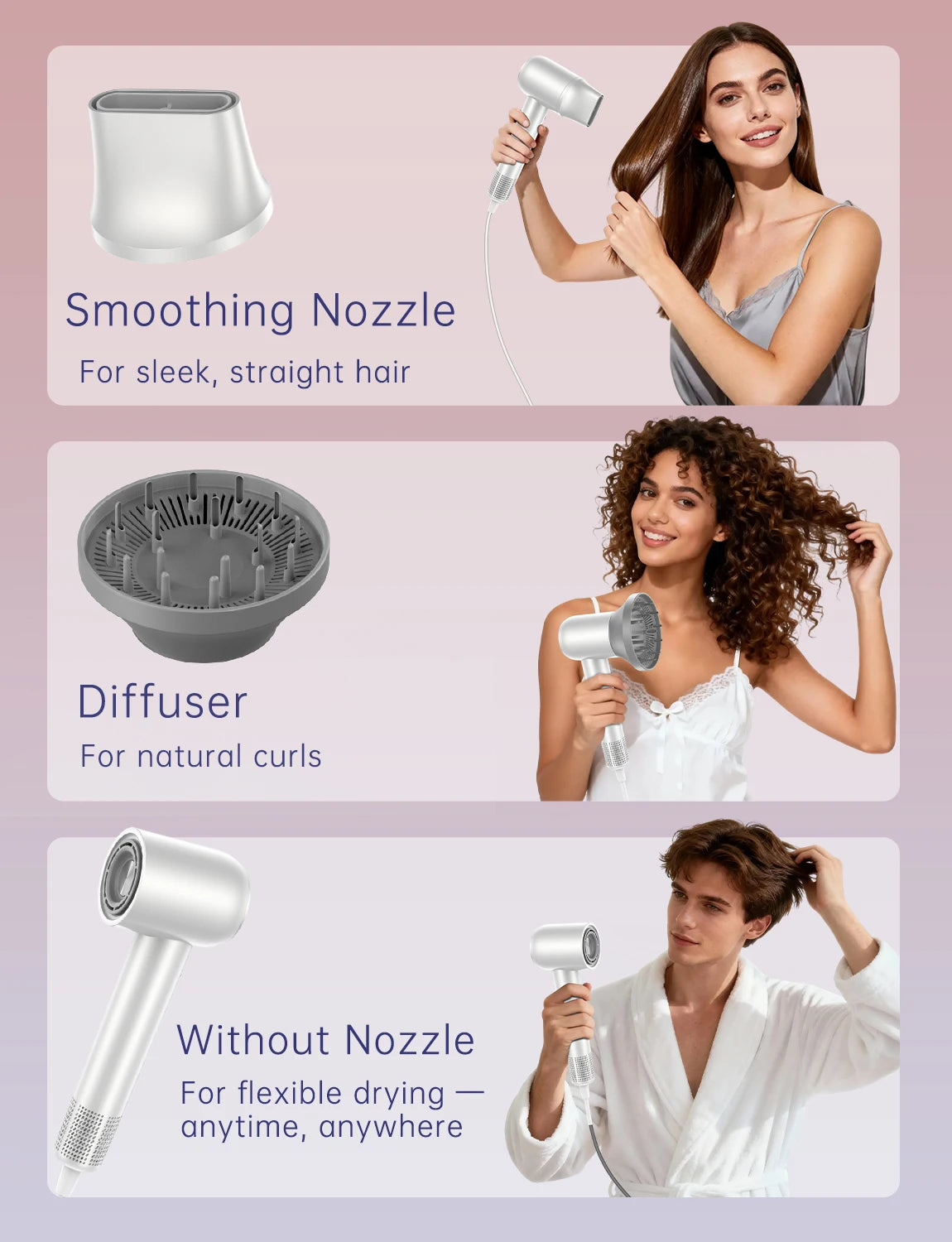 Richlux Ionic Hair Dryer With Diffuser For Smooth Hair Care