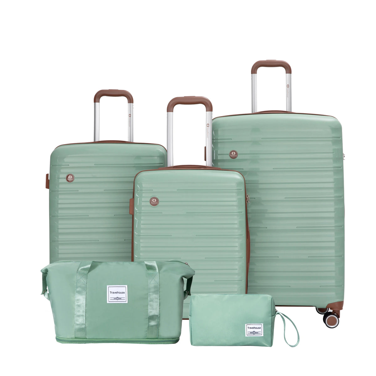 Travelhouse Five Piece Spinner Luggage Set With Tsa Lock
