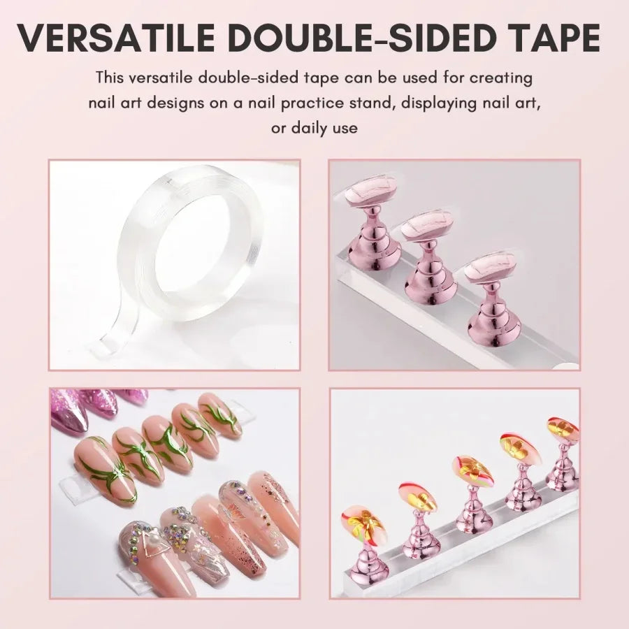 Magnetic Crystal False Nail Practice Holder Stand with Reusable Display
