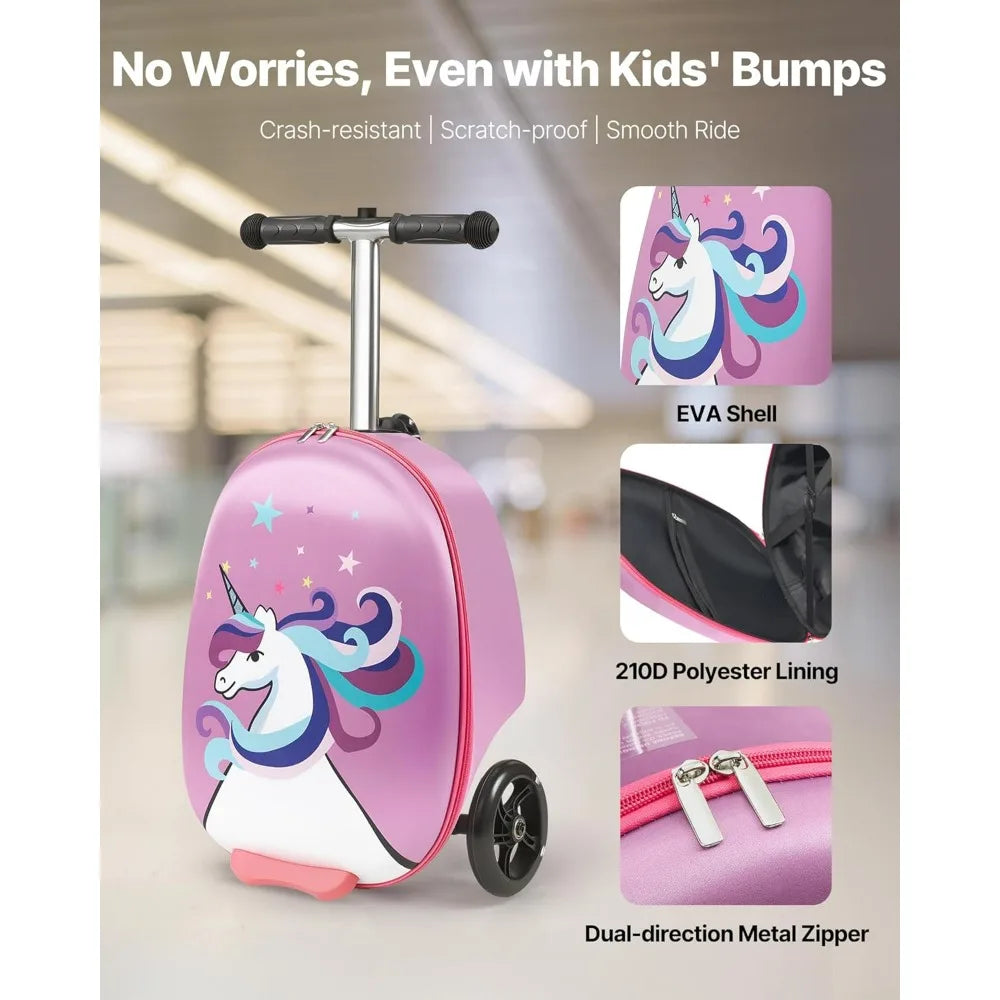 VEVOR Kids Ride On Scooter Suitcase With Flashing Wheels