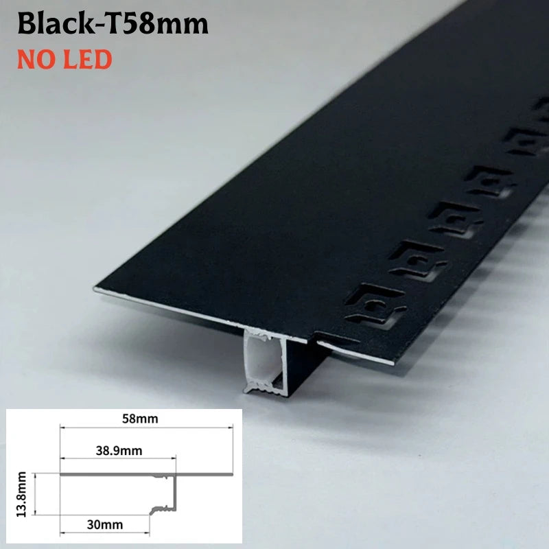 1M Ultra Narrow Shadow Gap LED Aluminum Profile Recessed Ceiling Edge Backlight Channel Top Corner Drywall Decor Bar Strip Light