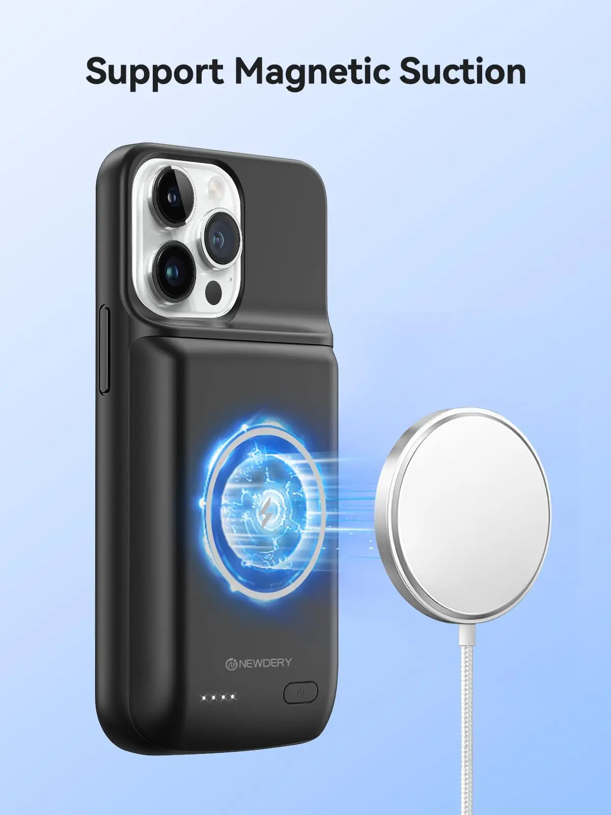 Newdery Magnetic Wireless Charging Battery Case For iPhones