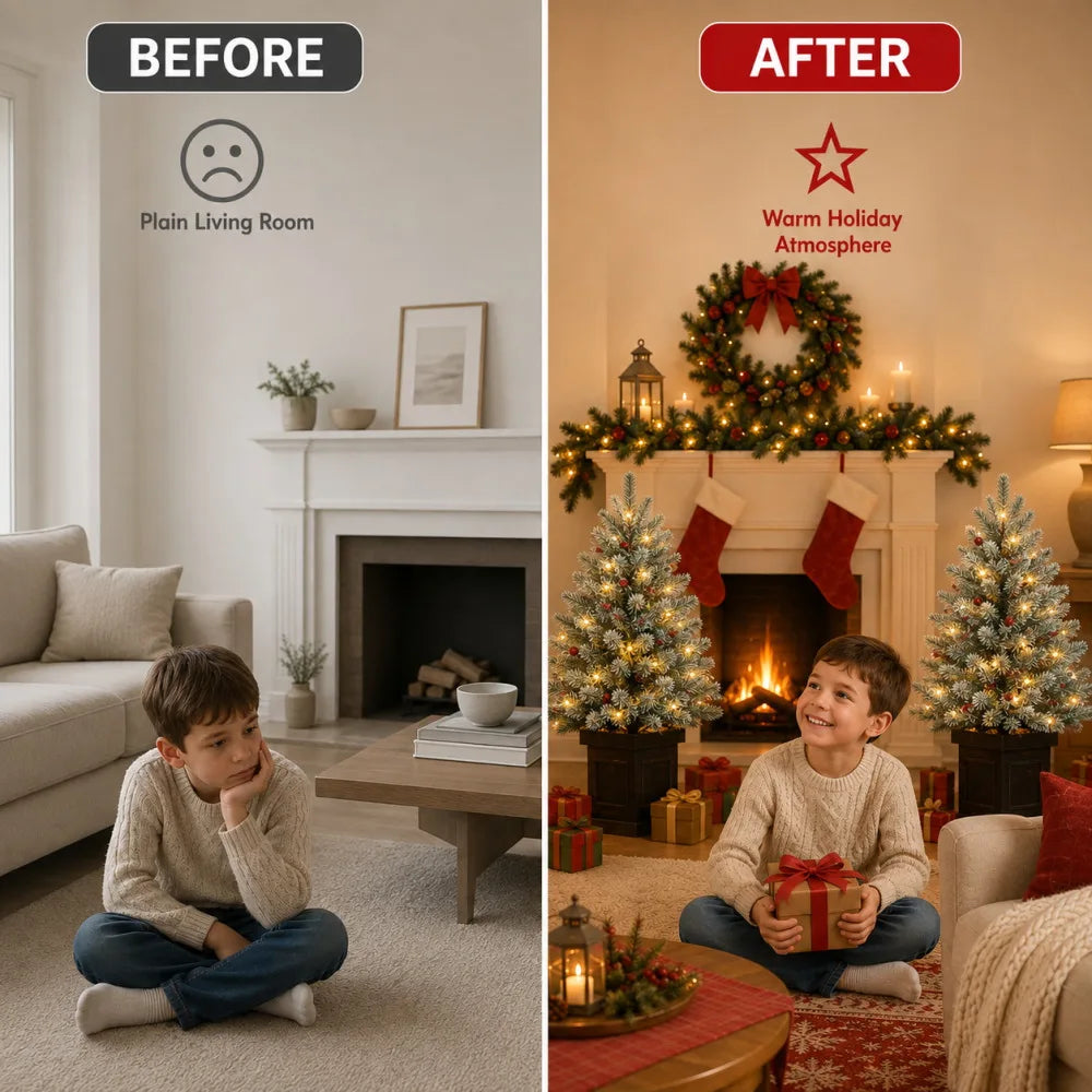 Pre Lit Snow Flocked Artificial Christmas Tree With Timer Function