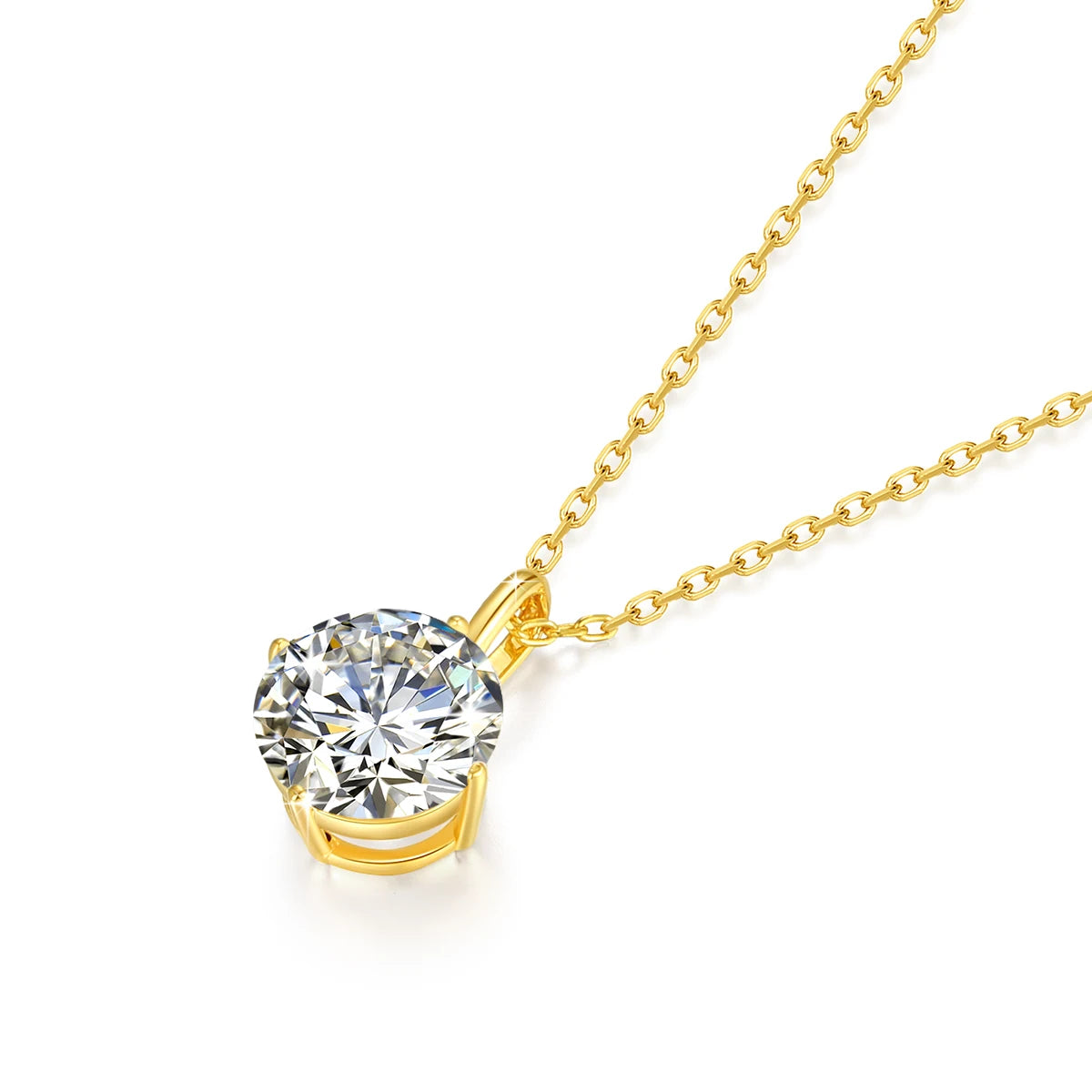 Silver Chakra 14k Gold Moissanite Pendant Necklace For Women