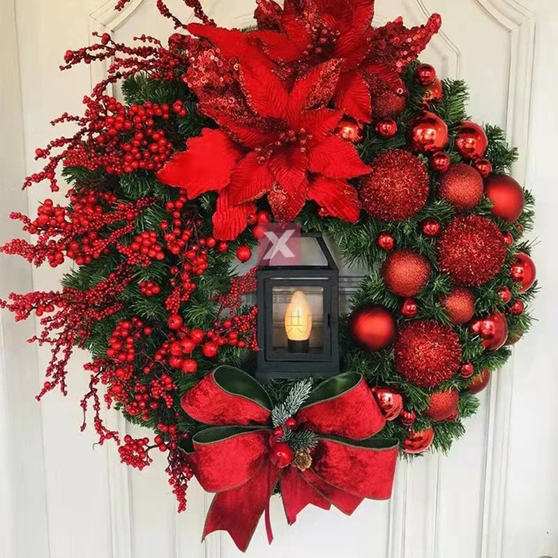 Christmas Wreath With Lights For Front Door Holiday Decor