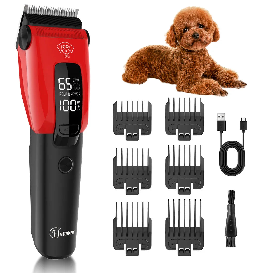 Hatteker Electric Pet Hair Clipper With Adjustable Stainless Steel Blades