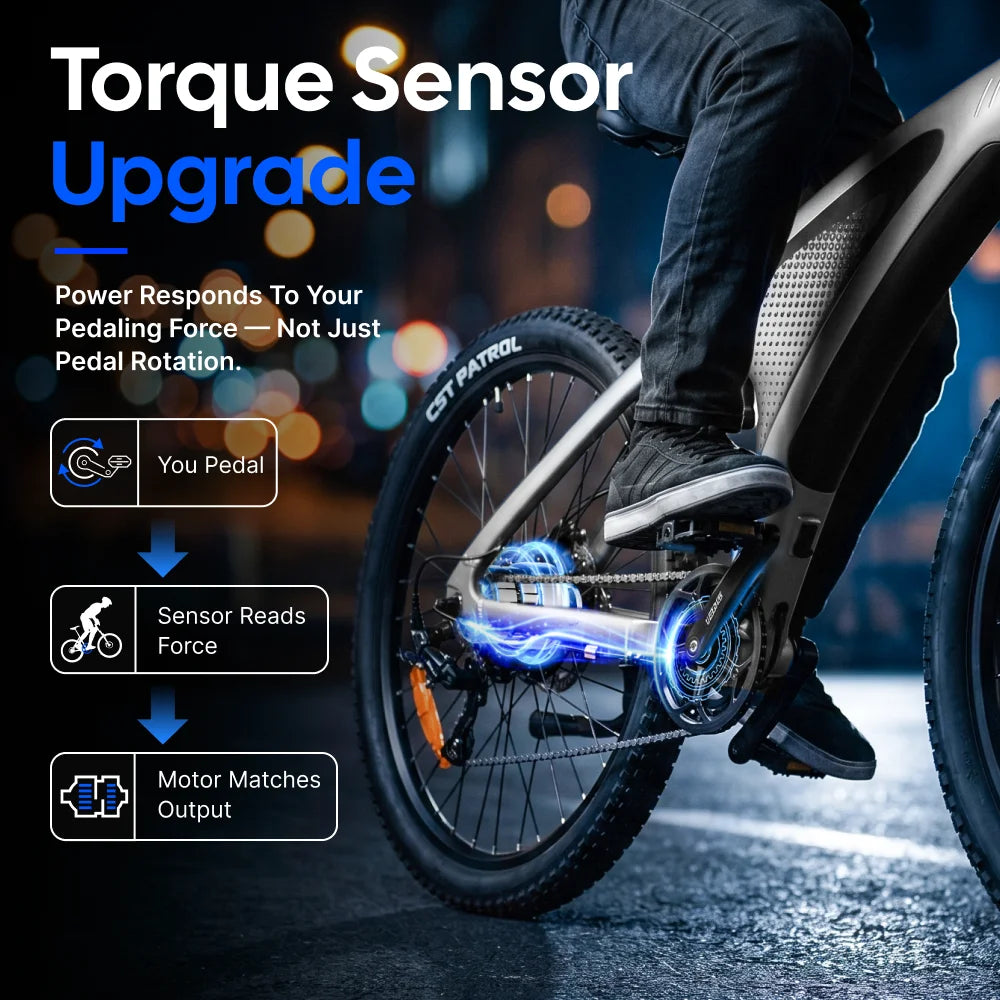 HUANCI Aluminum Electric Mountain Bike With Torque Sensor