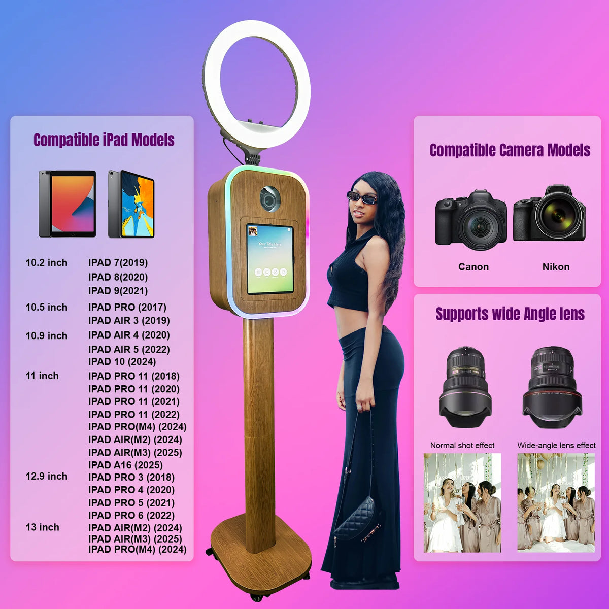 Professional iPad DSLR Photo Booth Machine For Weddings Or Parties