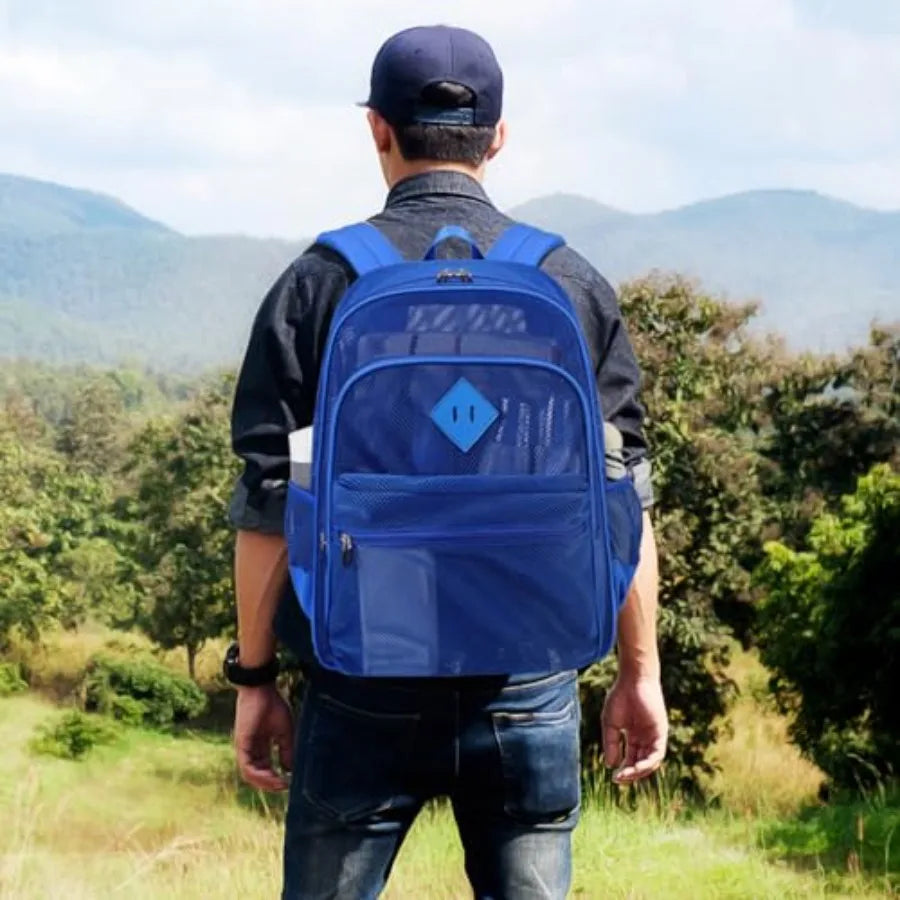 Transparent Mesh Backpack For School Sports And Travel