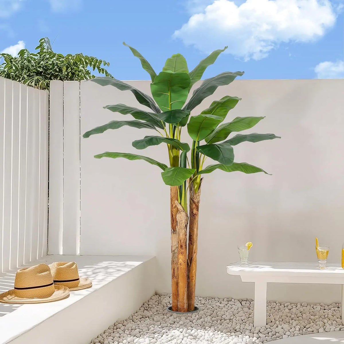HiMISS Artificial Banana Tree Lifelike Faux Tropical Home Decor