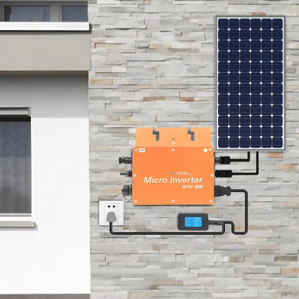 800W Solar Power Inverter US Standard LCD Display Smooth Edge High Security Easy Install for Renewable Energy Systems