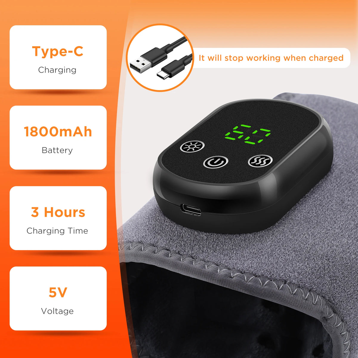 Hailicare Electric Heating Foot Ankle Massager Vibration Wrap Support