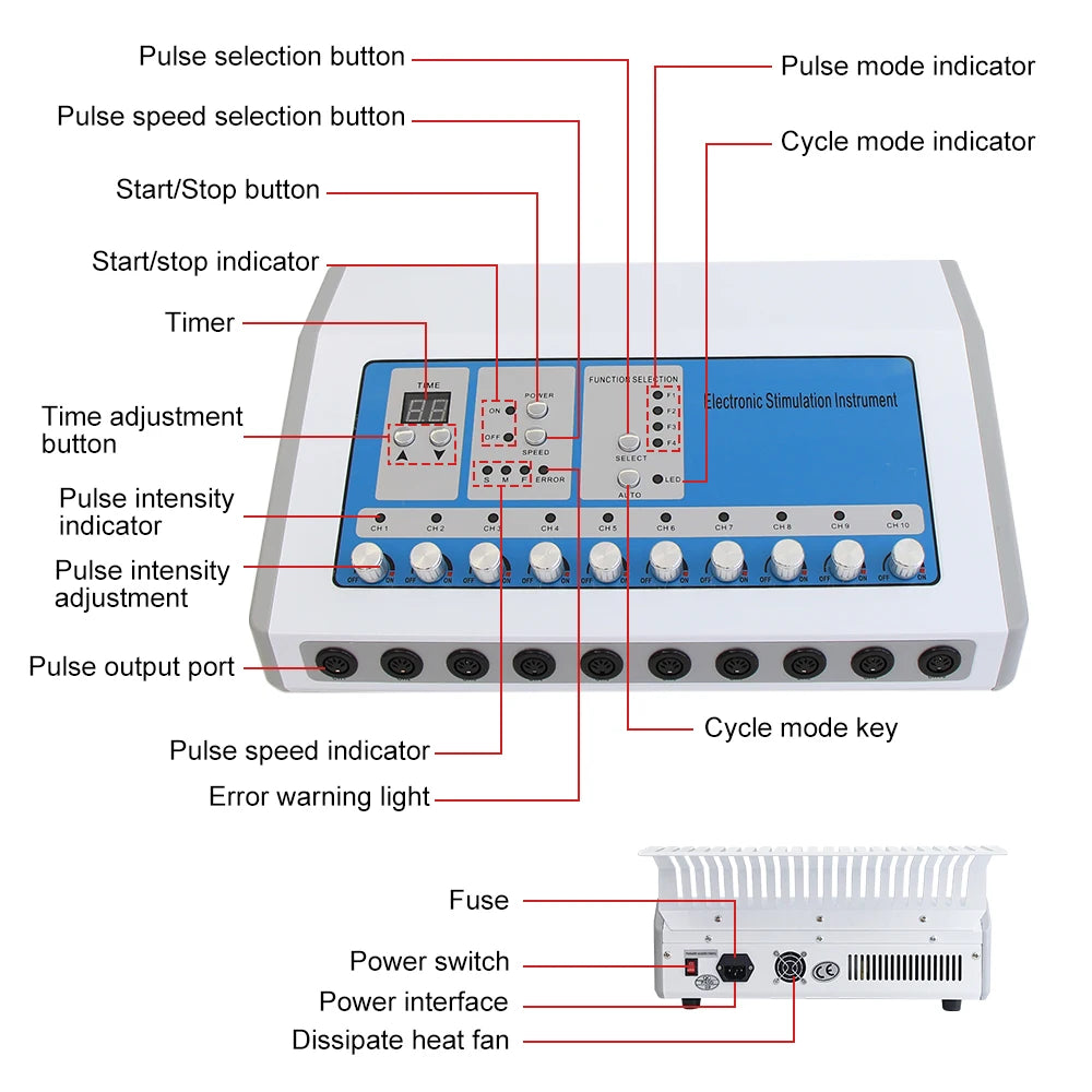 EMS Microcurrent Electric Muscle Stimulator Slimming Weight Loss Machine Russian Waves Body Shapping Massager Skin Care