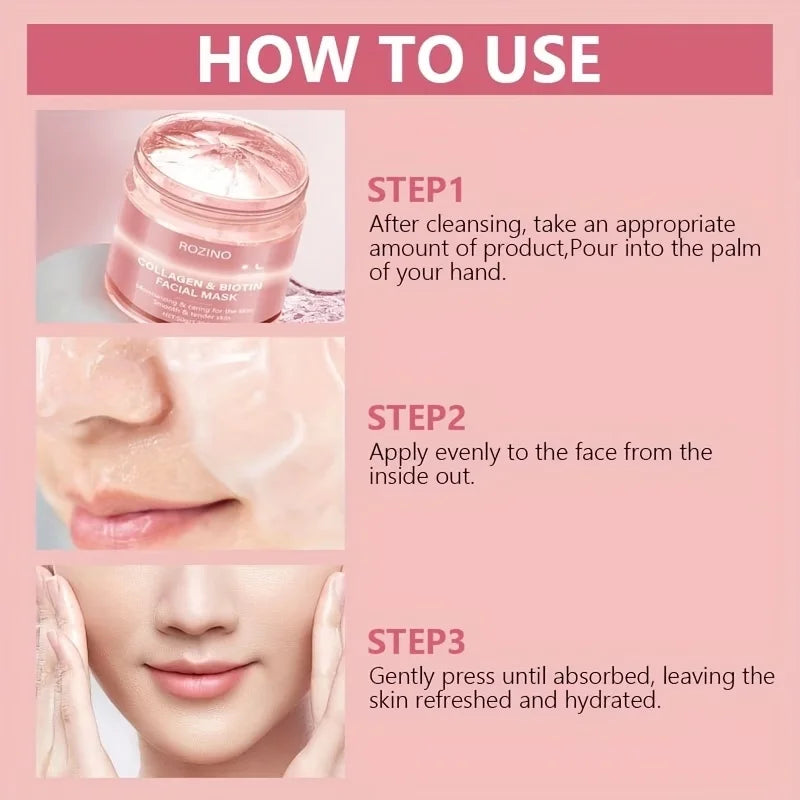 Biotin Collagen Day Night Hydrating Face Mask For Radiant Skin