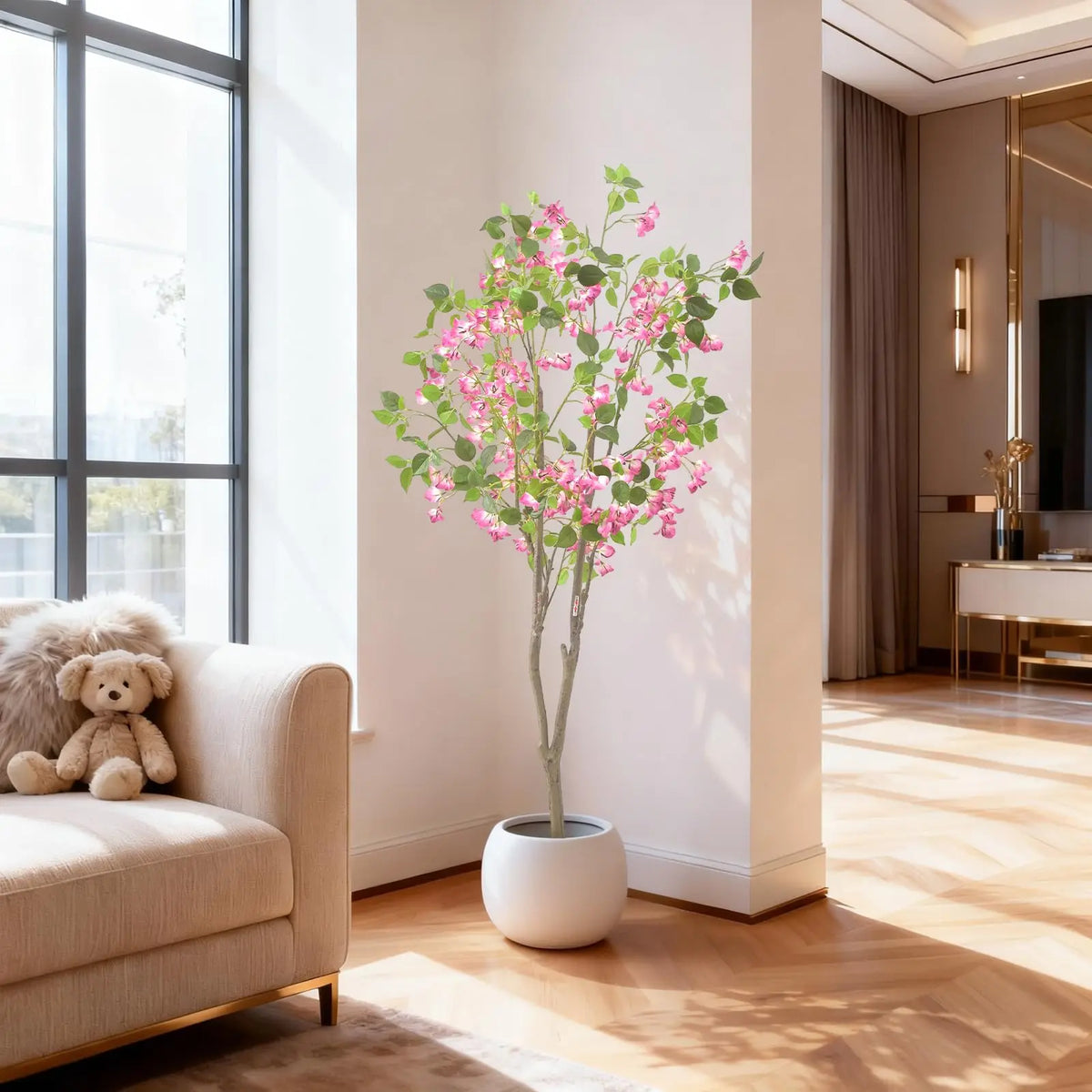 Artificial Bougainvillea Tree With Planter For Indoor Home Decor