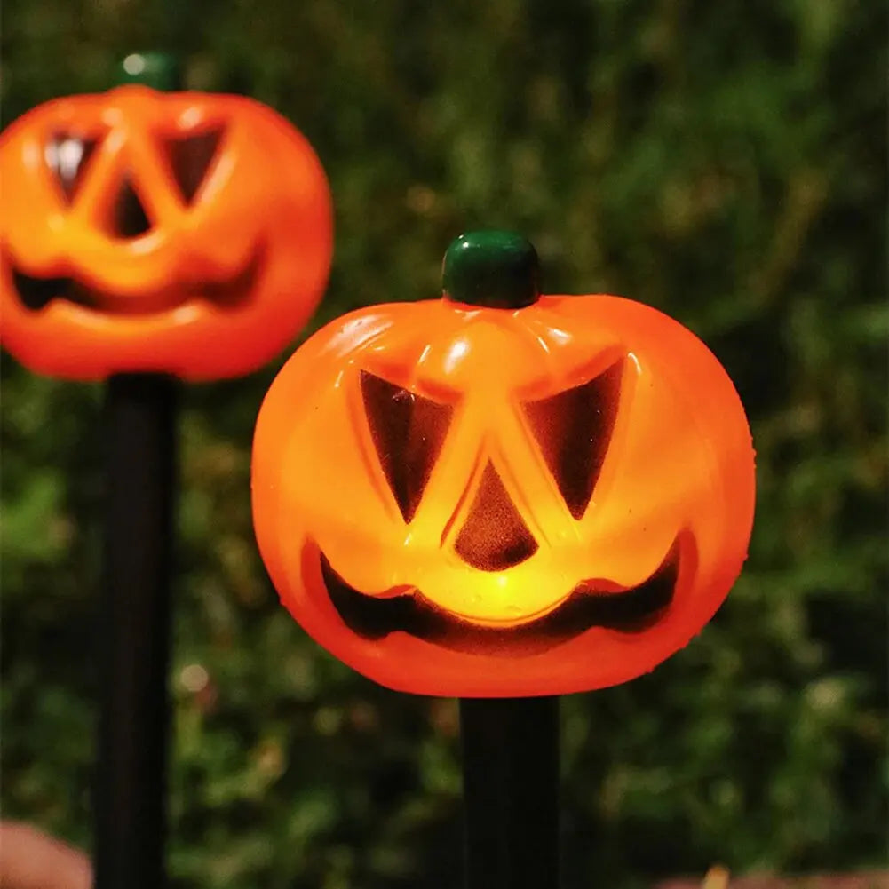 5pcs Pack Solar Powered Outdoor Pumpkin Lights Halloween Fall Waterproof Decorations Garden Lanterns for Lawn Yard Path Party