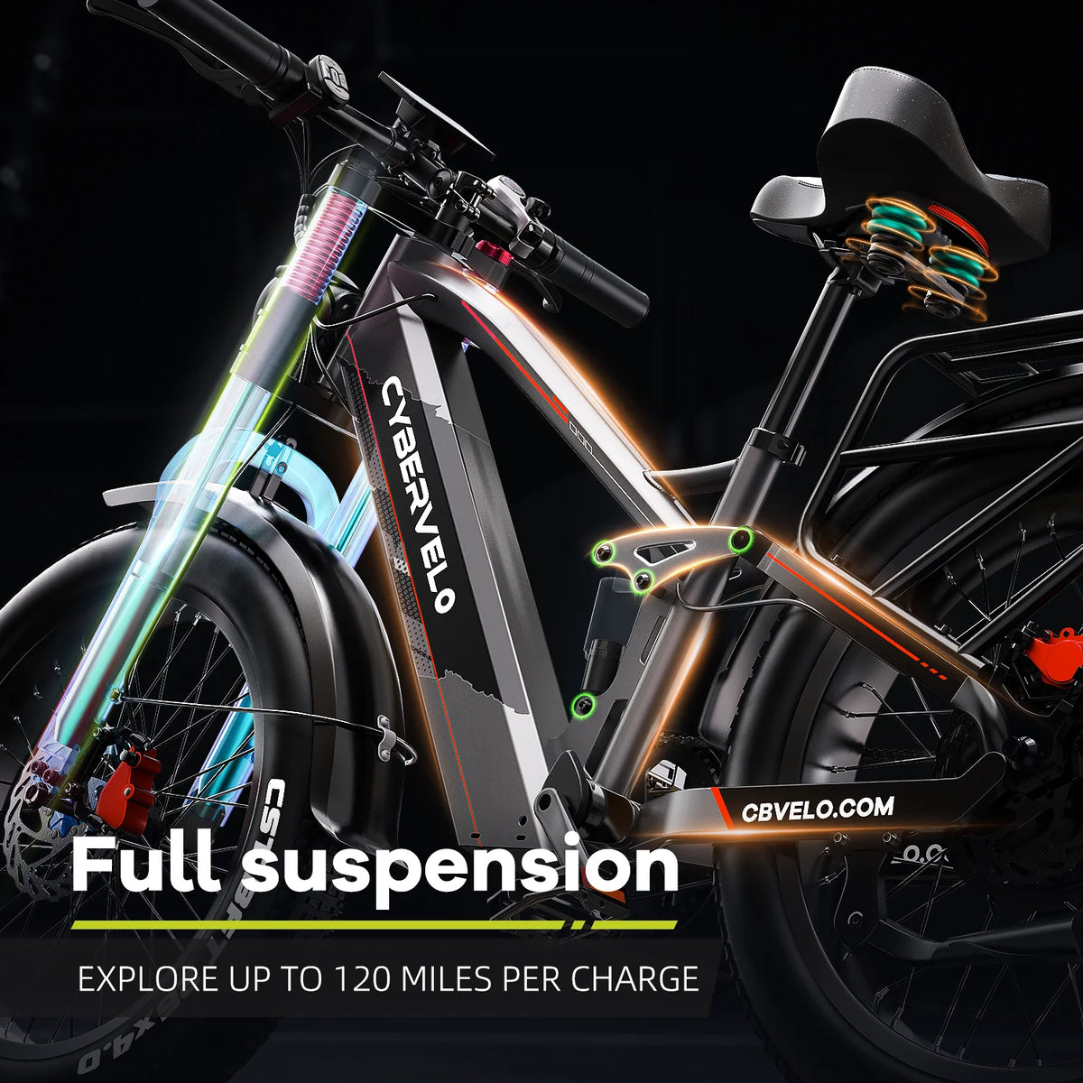 Lionland Fat Tire Electric Bicycle All Terrain Long Range Design