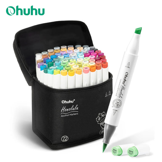 Ohuhu Honolulu Dual Tip Alcohol Markers Sketching Art Set