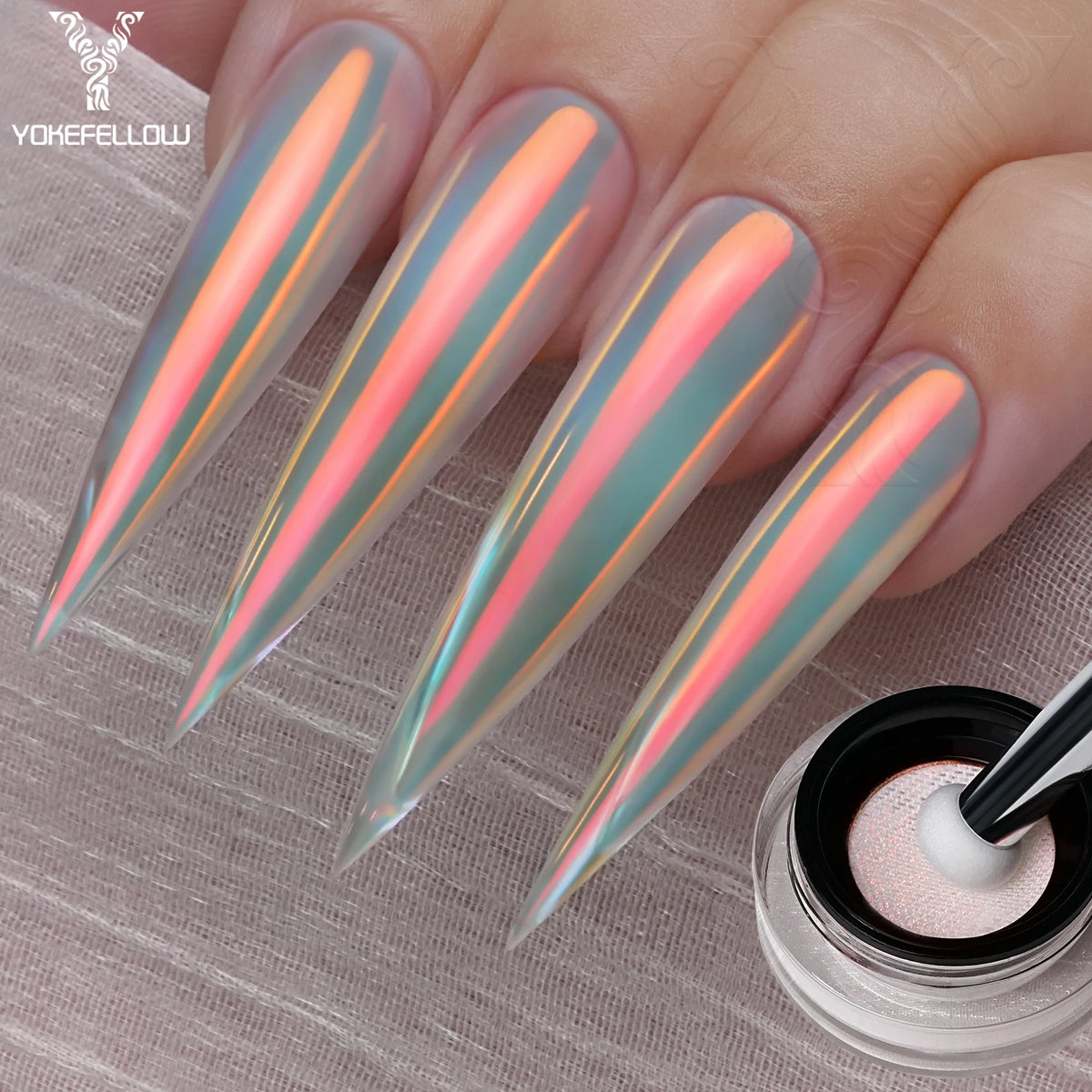 Yokefellow Aurora Chrome Nail Powder For Professional Nail Art
