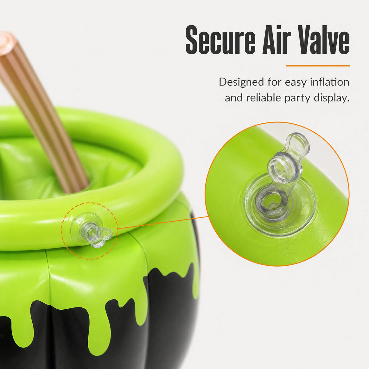Halloween Inflatable Witch Cauldron Ice Bucket, PVC Large‑Capacity Drink Cooler, Foldable Beverage Tub for Halloween Party Bar Haunted House Decor Supplies