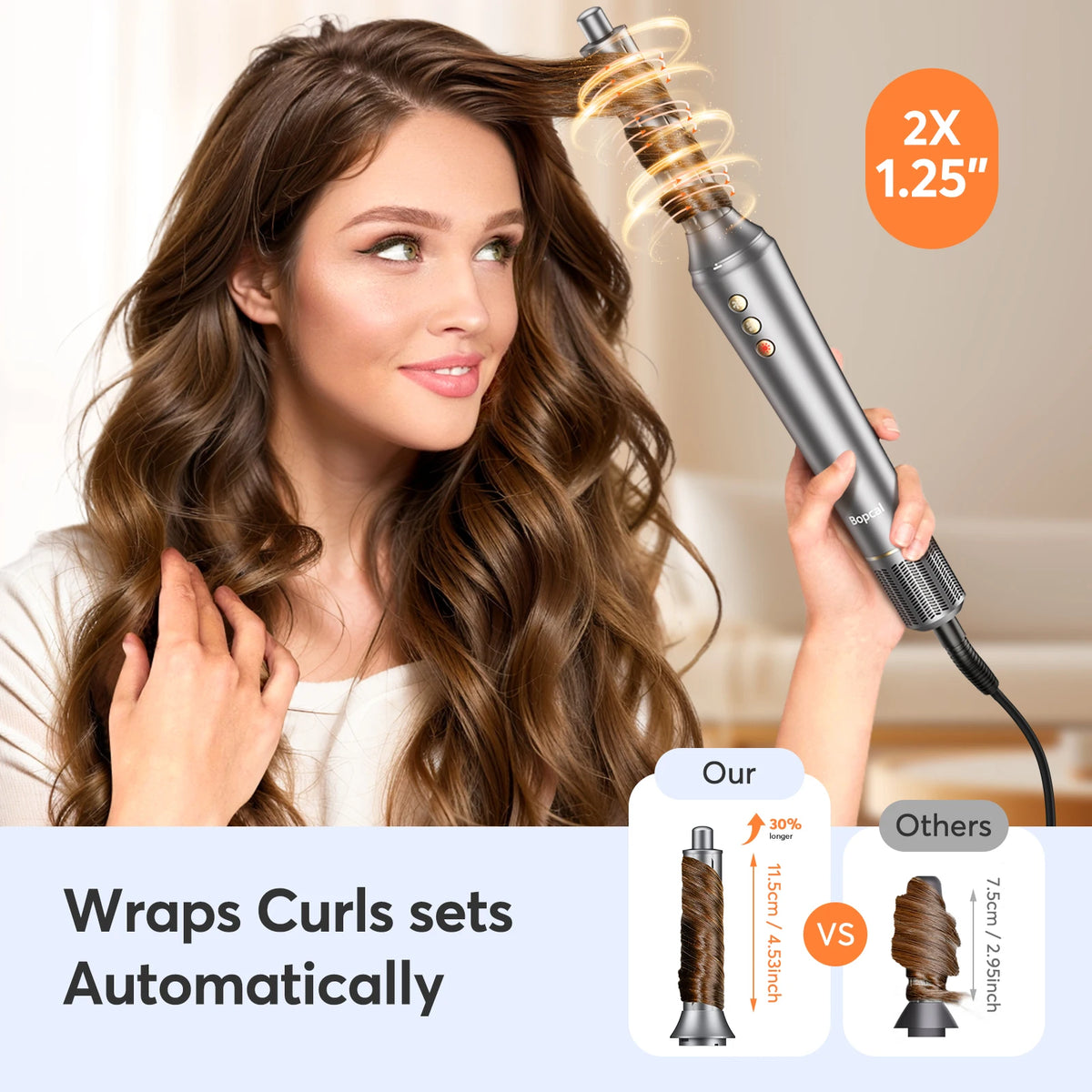 Bopcal Hot Air Comb Hair Dryer Multi Style Electric Tool