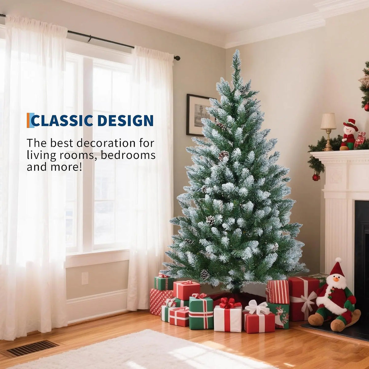 Tacleekii Artificial Christmas Tree With Pinecones And Built In Lights
