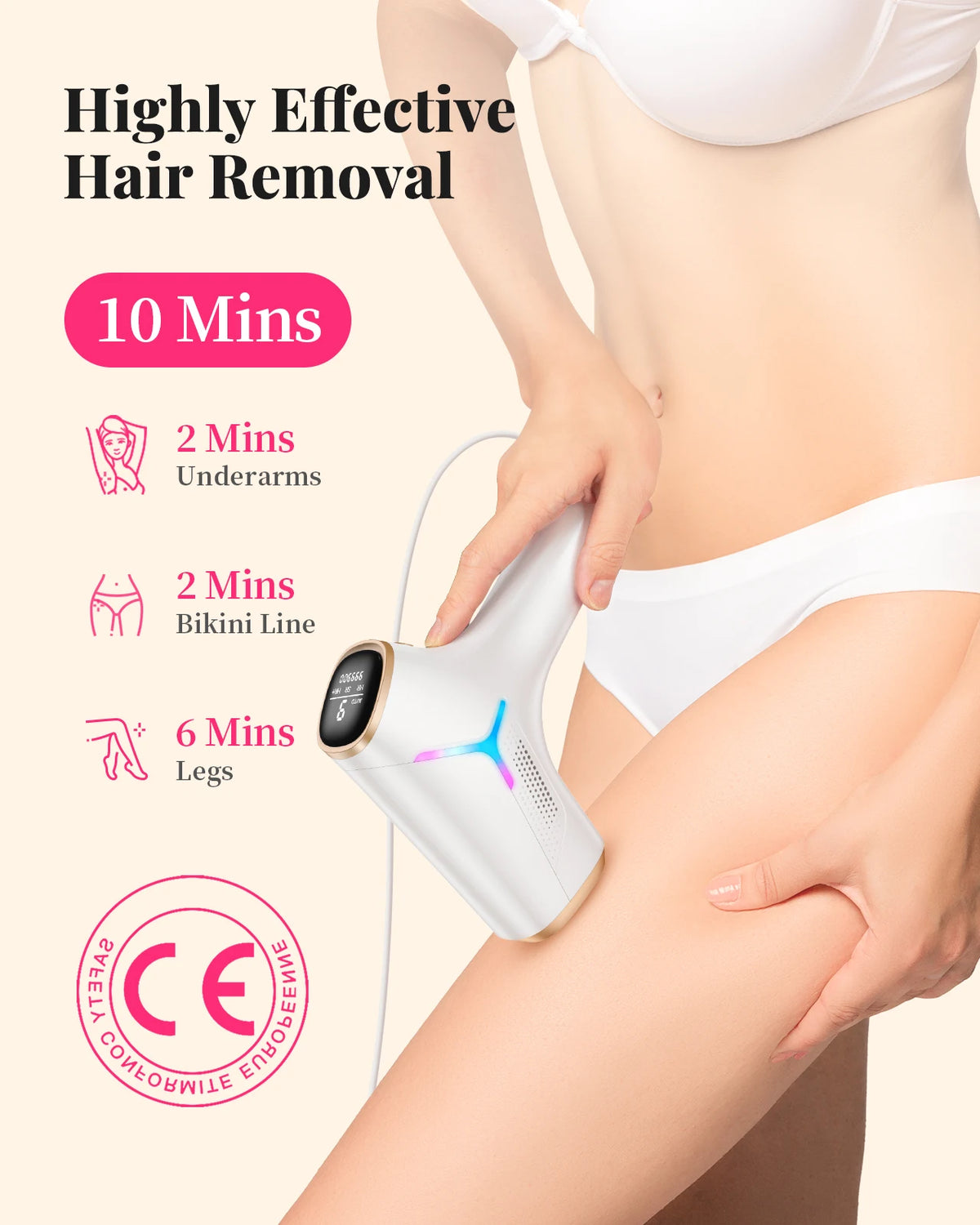 Totmizby IPL Hair Removal Device With 990000 Flashes For Beauty