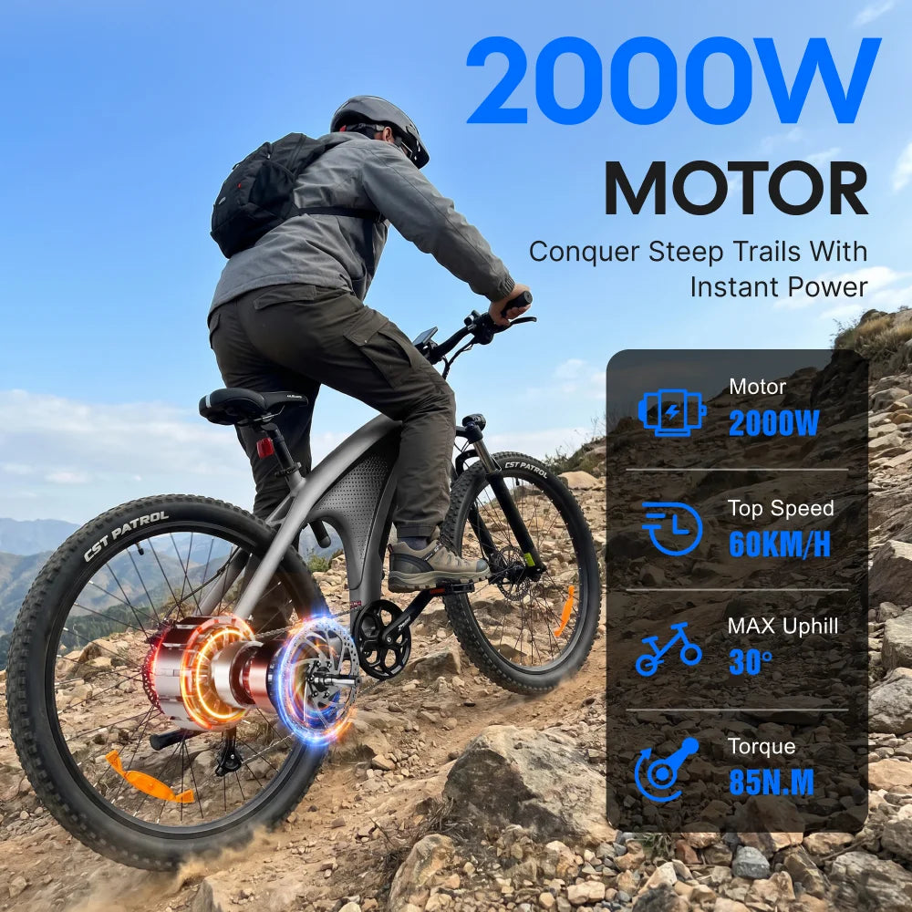 HUANCI Aluminum Electric Mountain Bike With Torque Sensor